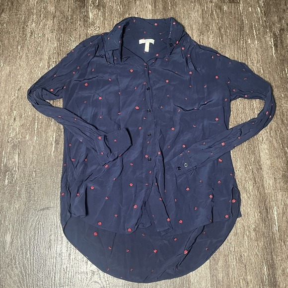 Joie Tops - Joie Blouse Women Navy Ladybug Top XS Viscose